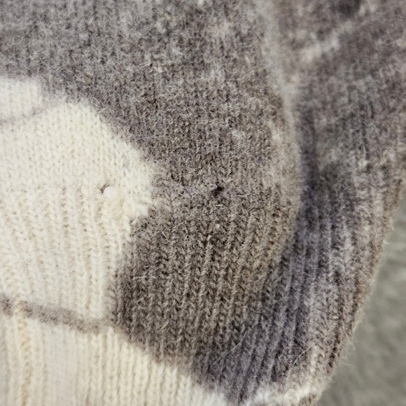 Jaymee Papell Neiman Marcus Vintage Lambswool Angora Floral Sweater Cream M - Picture 9 of 14